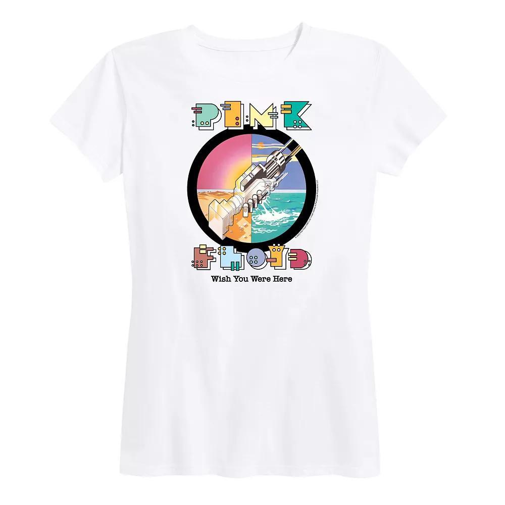 Women's Pink Floyd Robot Handshake Graphic Tee, Girl's, Size: Large, Grey Gray Product Image