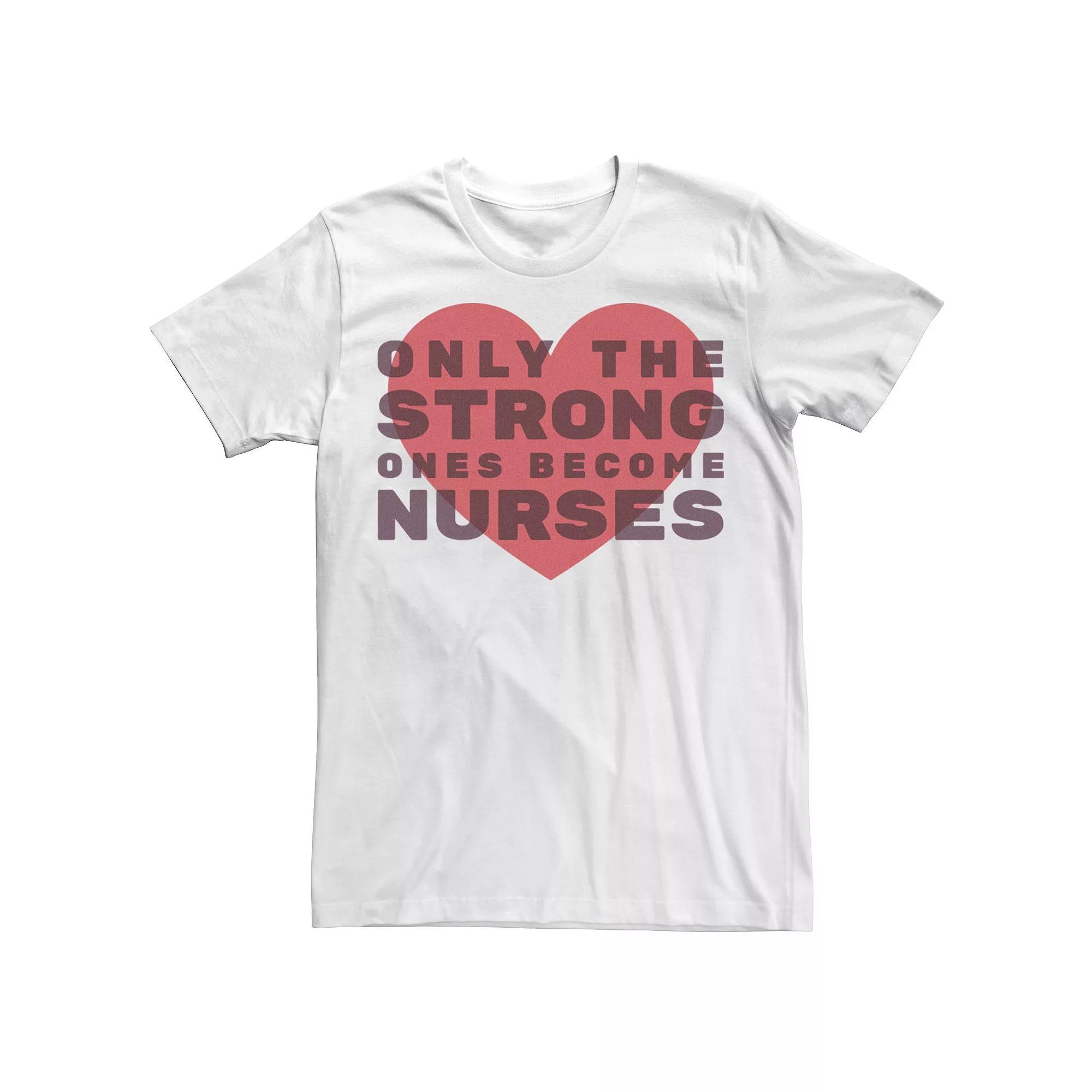 Men's Only The Strong Ones Become Nurses Heart Graphic Tee,  Product Image