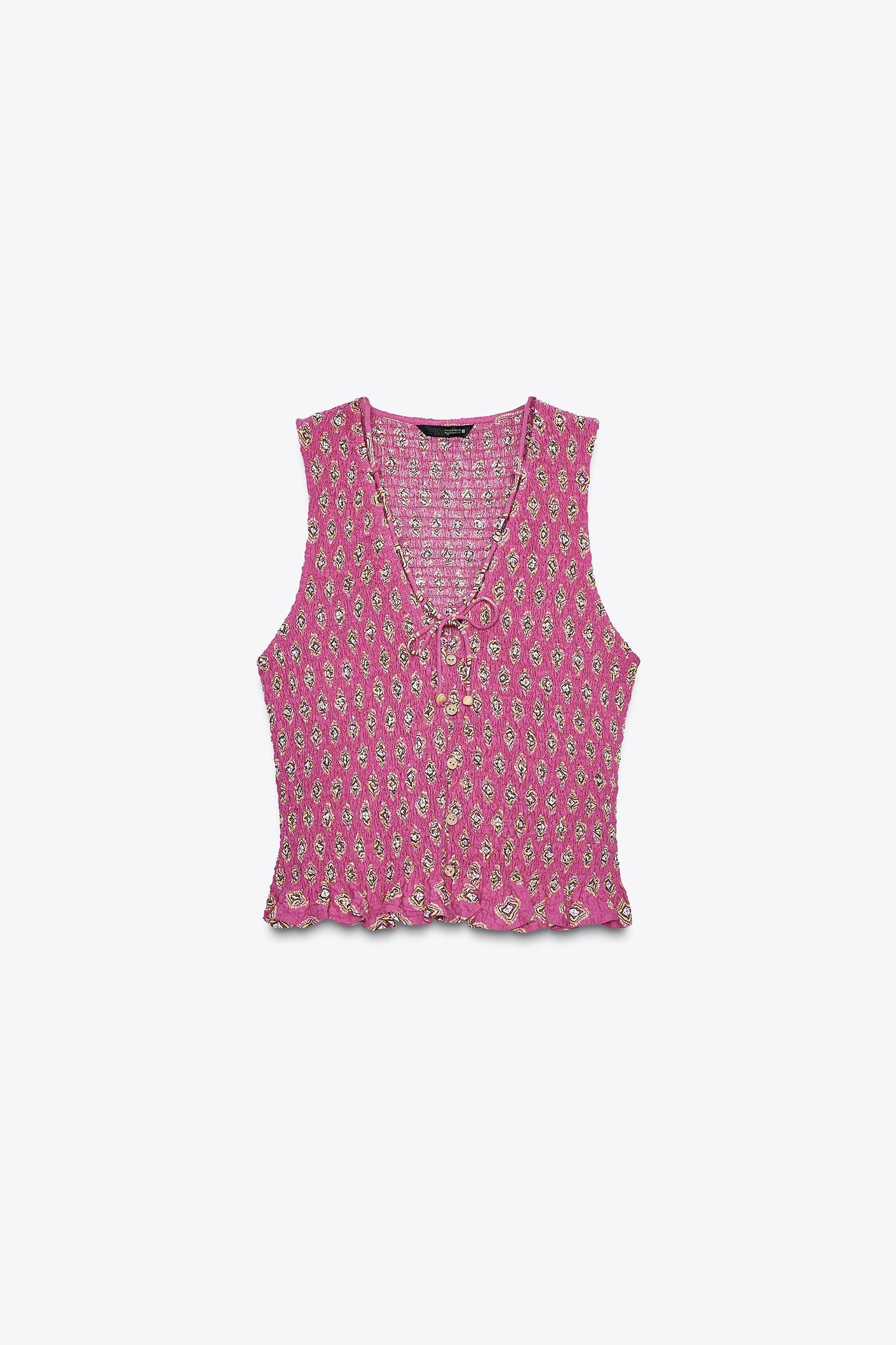 SMOCKED PRINT TOP Product Image
