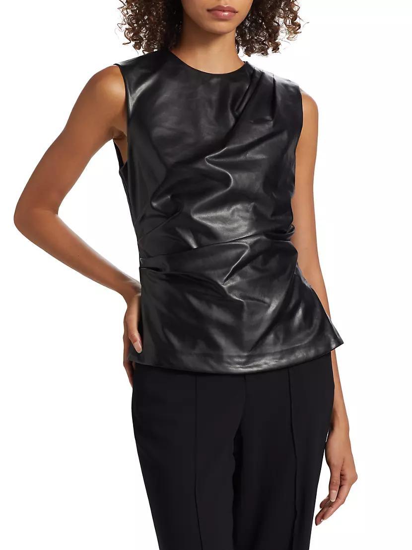 ​Wynter Draped Faux-Leather Top Product Image