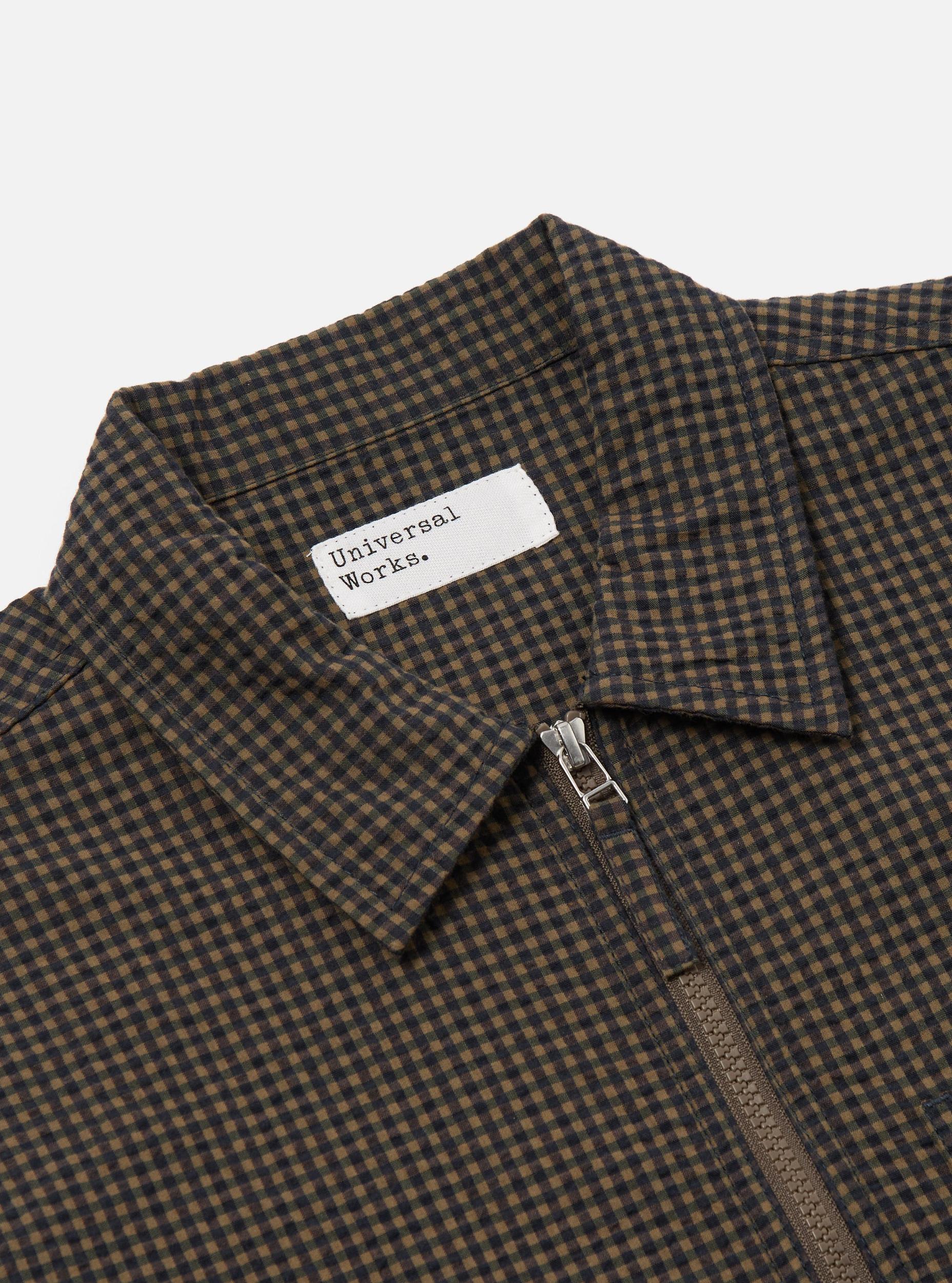 Universal Works Zip Uniform Jacket in Navy Japanese Seersucker Product Image