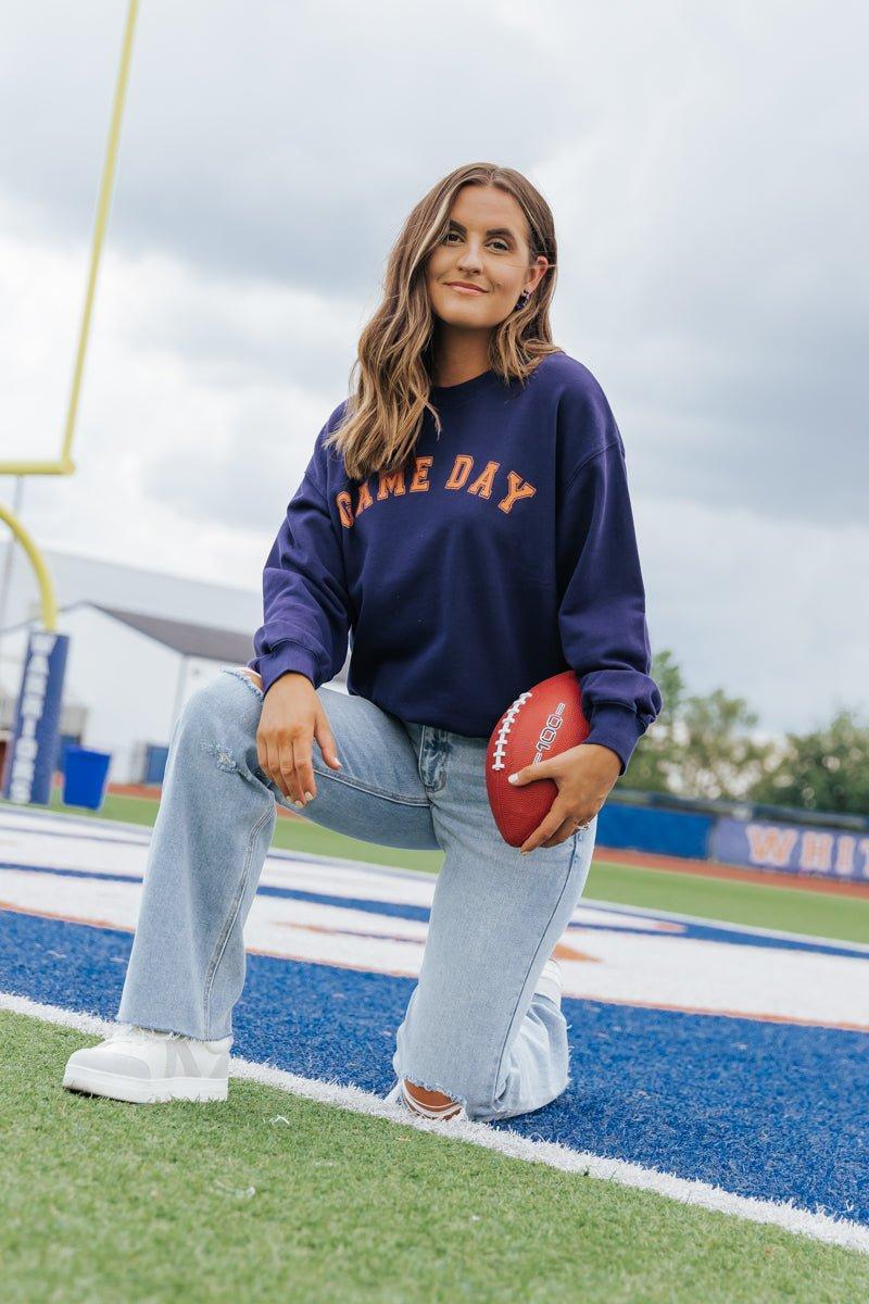 Navy Game Day Sweatshirt - FINAL SALE Product Image