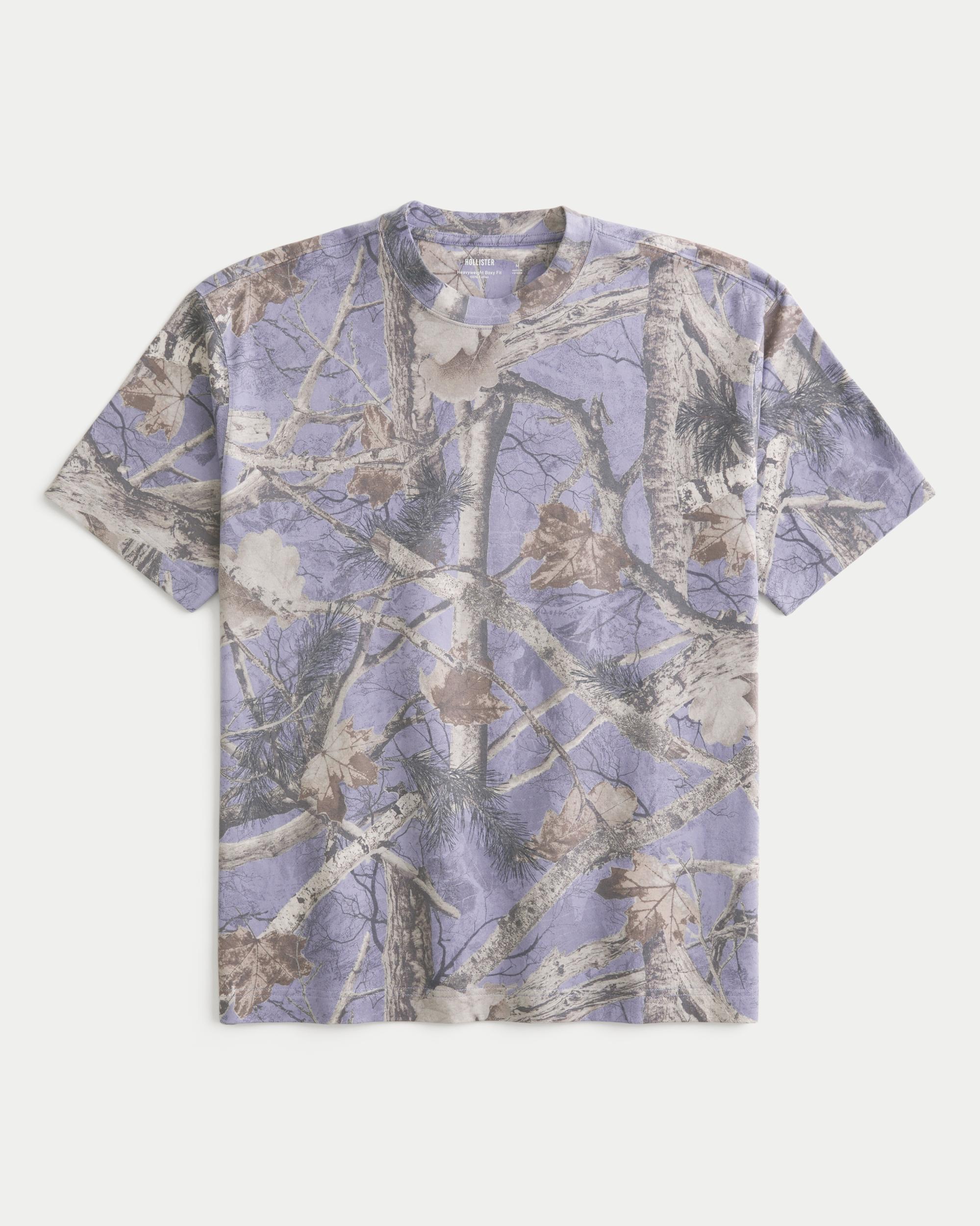 Boxy Heavyweight Camo Crew T-Shirt Product Image