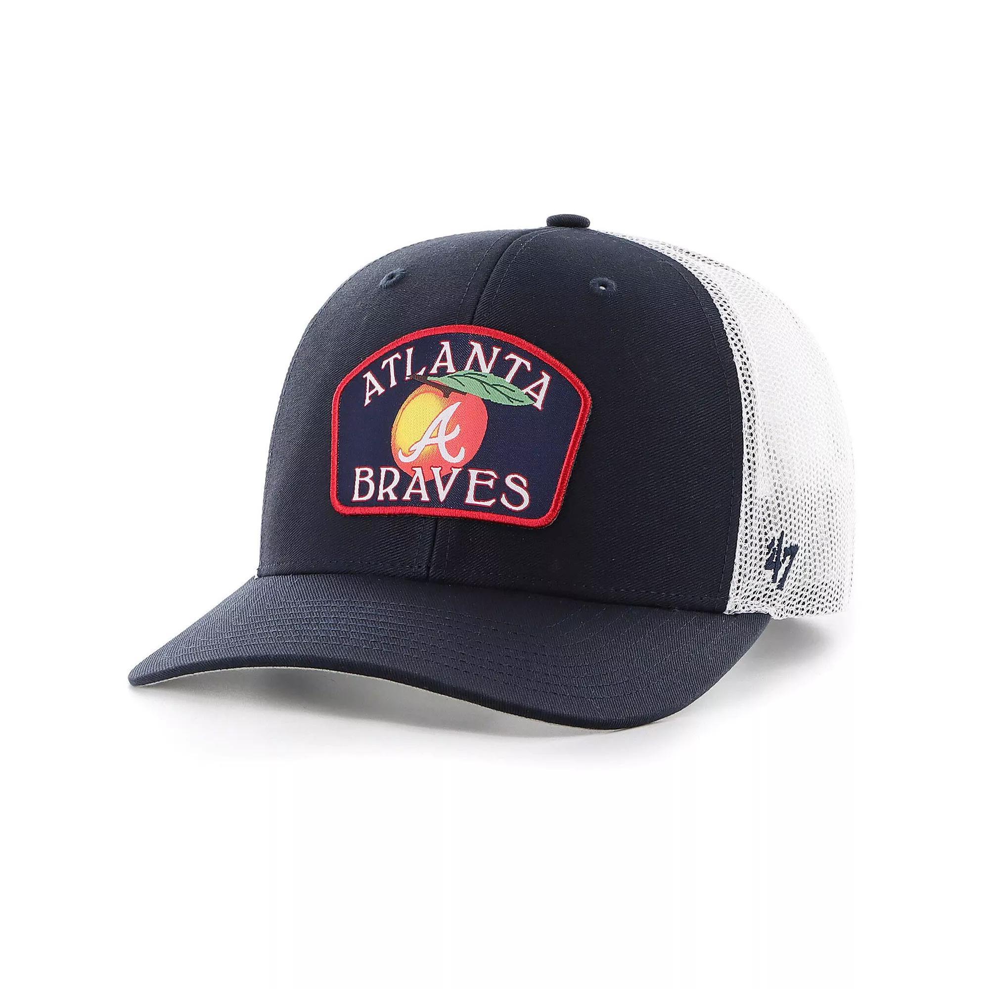 Men's '47 Navy Atlanta Braves Retro Region Patch Trucker Adjustable Hat, Blue Product Image
