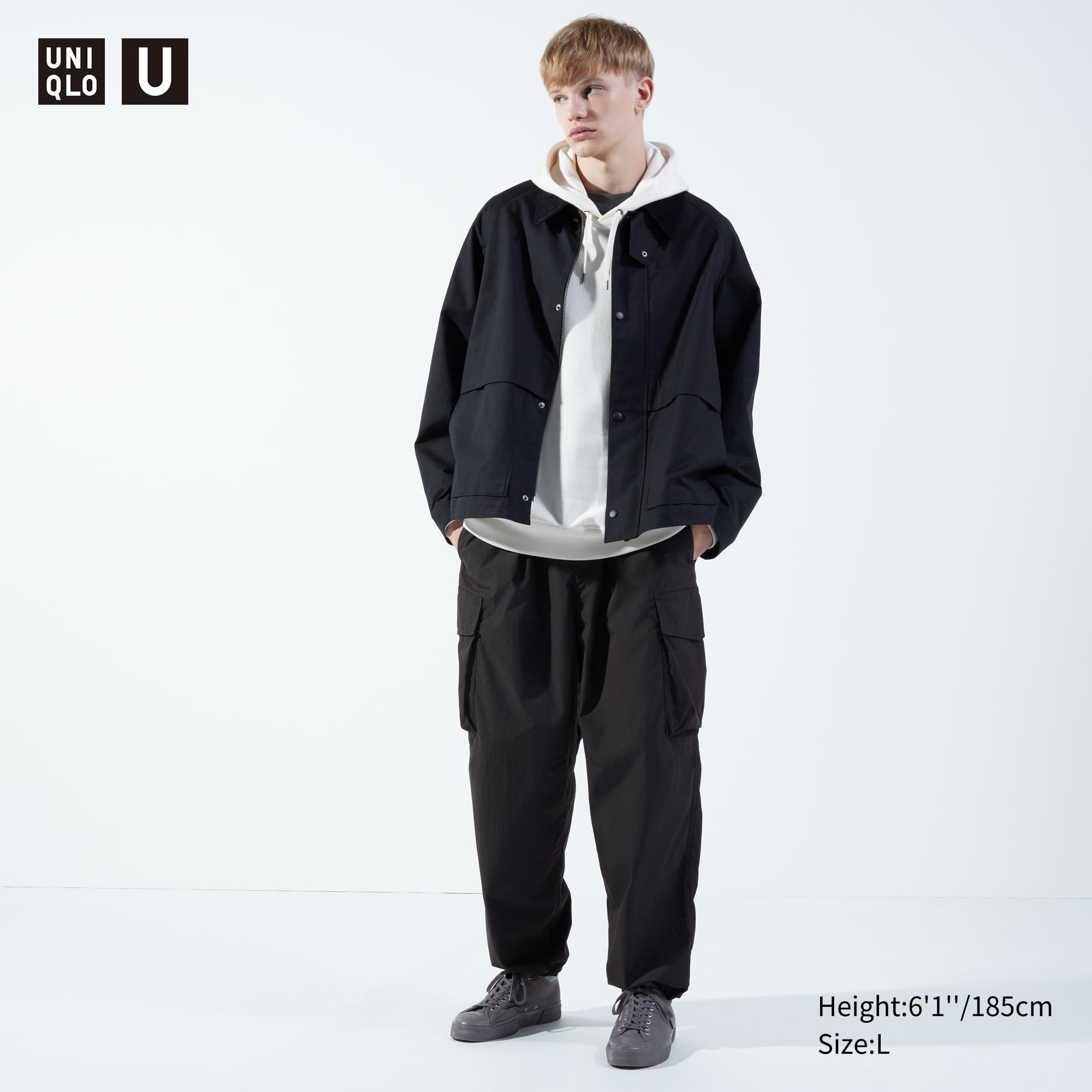 Mens Wide Parachute Cargo Pants Black XS UNIQLO US Product Image