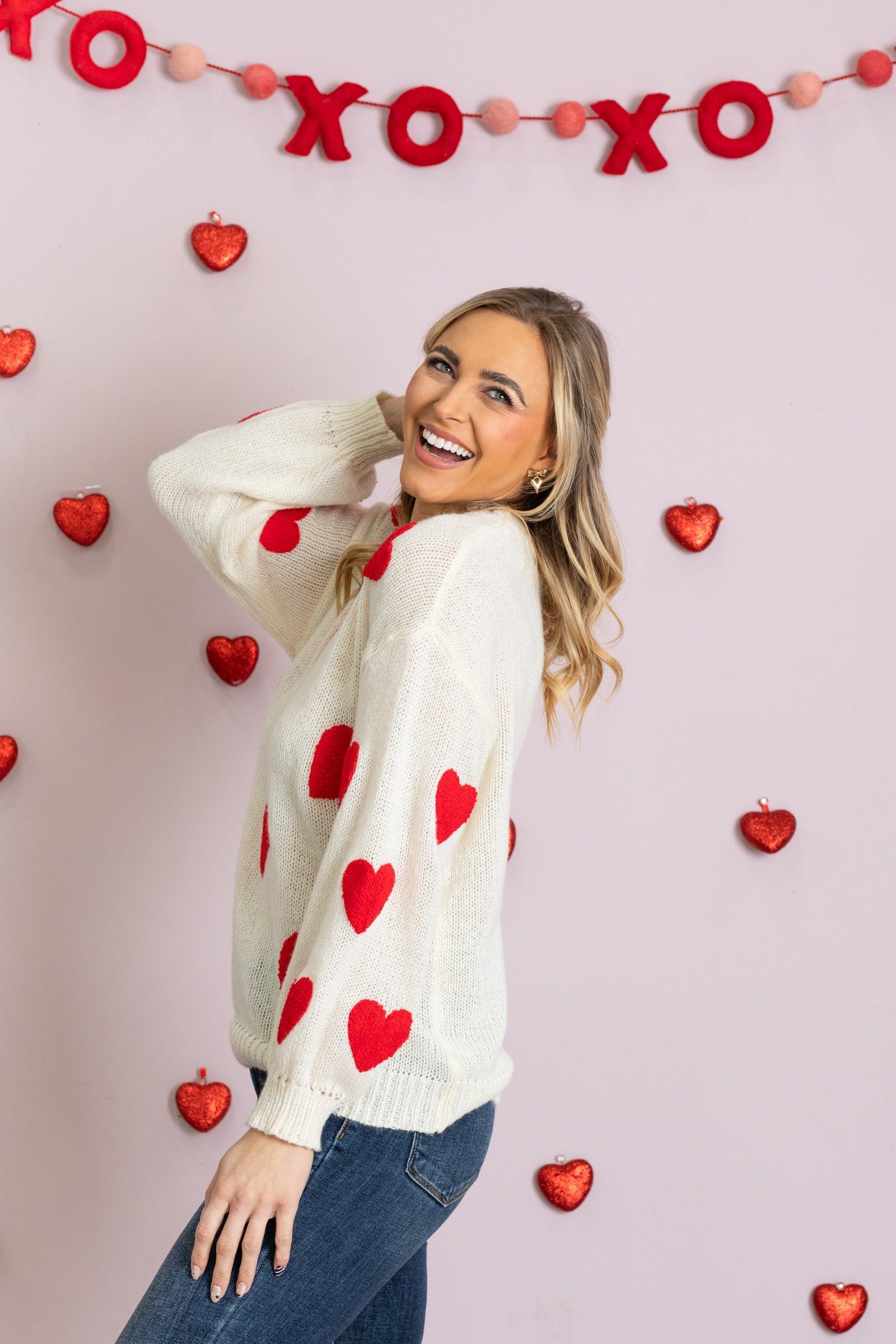 Heart Patch Pattern Sweater Product Image