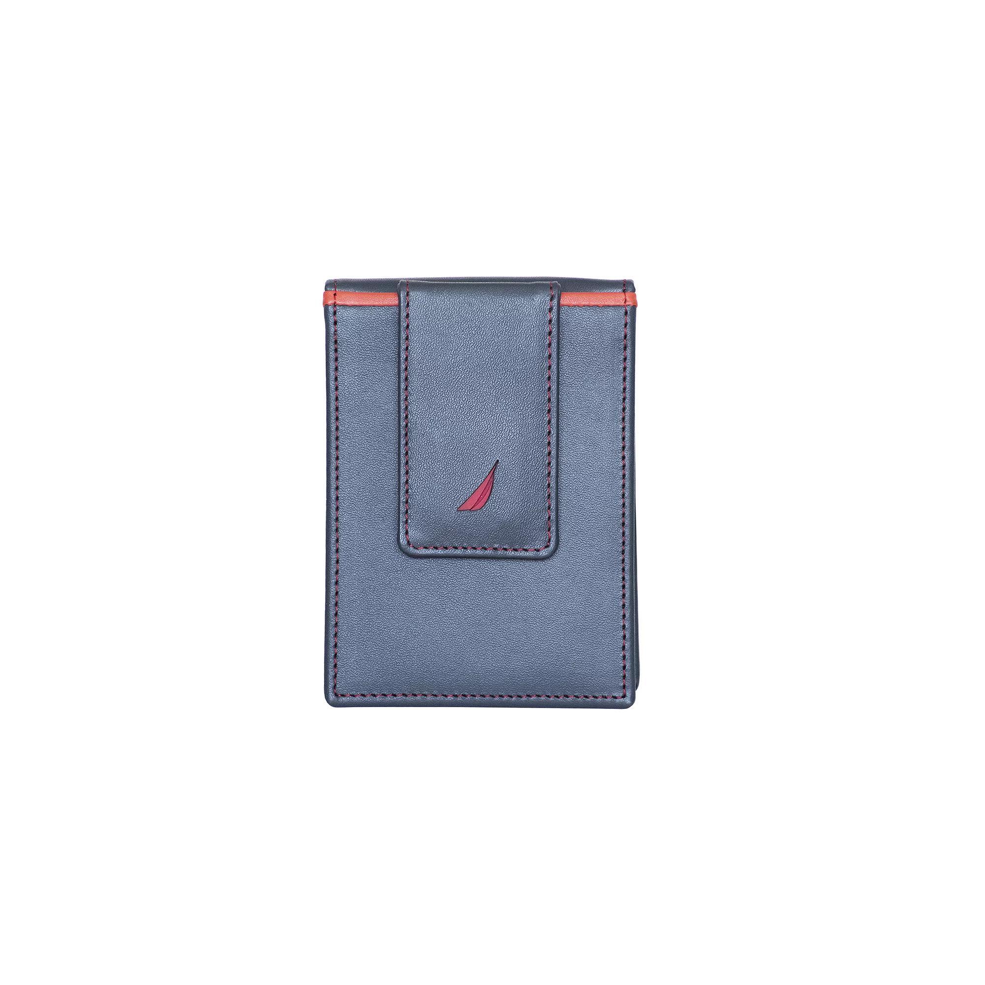Men's Nautica Pop Color Leather RFID-Blocking Front Pocket Wallet, Blue Product Image