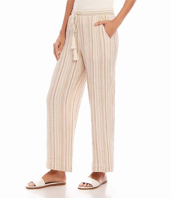 Karen Kane Twill Elastic Drawstring Wide Leg Pull-On Pants Product Image