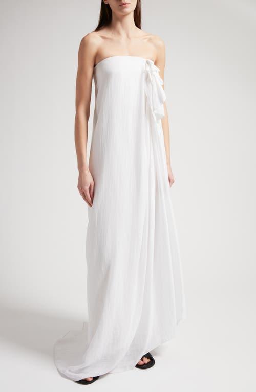 THE ROW Madleine Strapless Cascading-drape Gown In Ivory Product Image