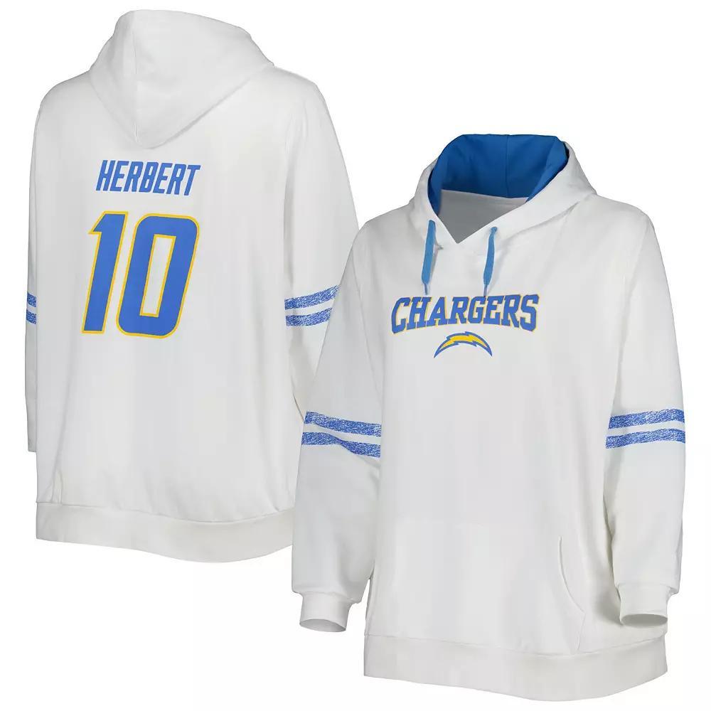 Women's Justin Herbert White/Powder Blue Los Angeles Chargers Plus  Product Image