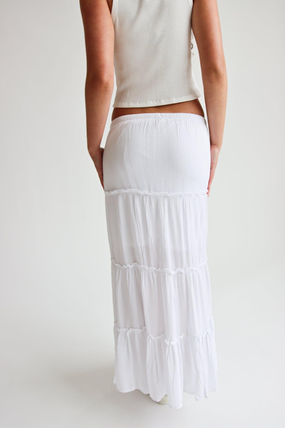 Ruffle Trim Tiered Maxi Skirt Product Image