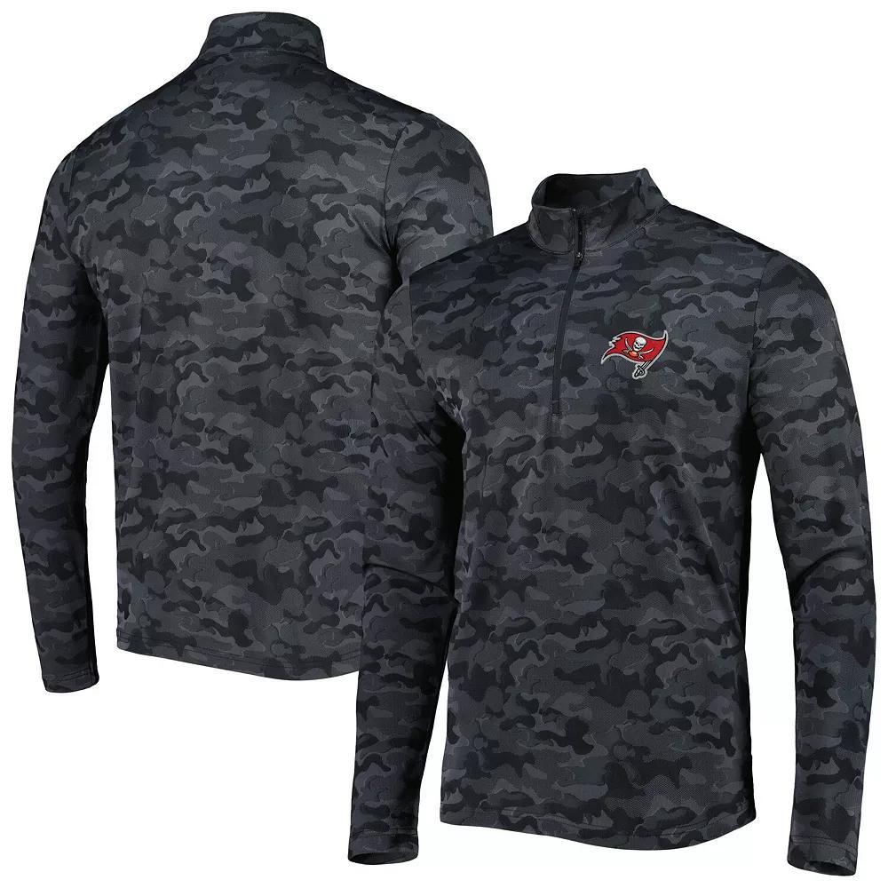 Men's Antigua Black Tampa Bay Buccaneers Brigade Quarter-Zip Sweatshirt,  Product Image