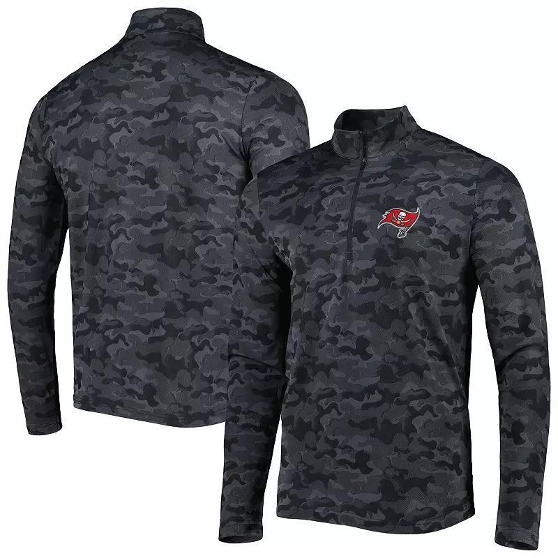Men's Antigua Black Tampa Bay Buccaneers Brigade Quarter-Zip Sweatshirt,  Product Image