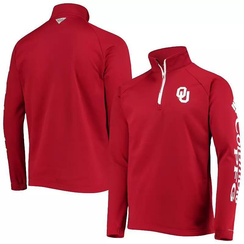 Columbia Oklahoma Sooners Terminal Tackle Fleece Raglan Omni-Shade Quarter-Zip Jacket Product Image