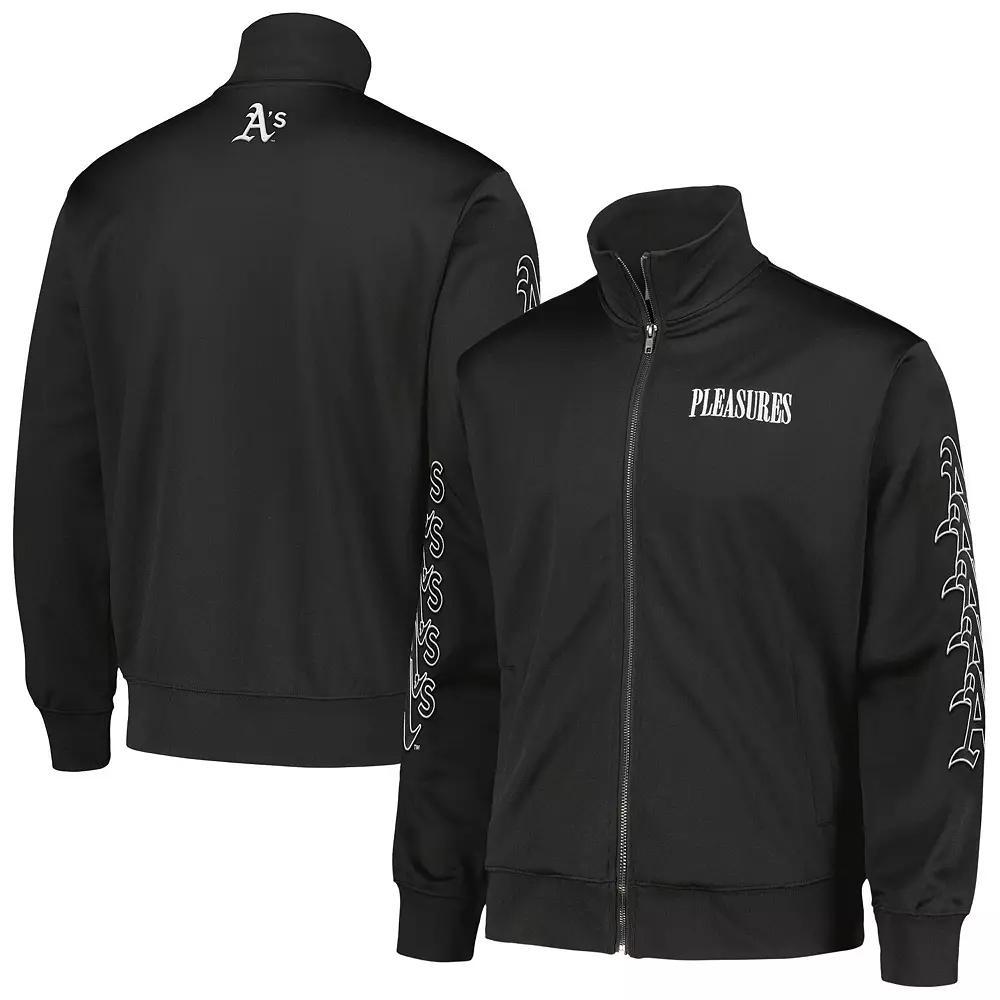 Men's PLEASURES Black Baltimore Orioles Pitcher Full-Zip Track Jacket,  Product Image