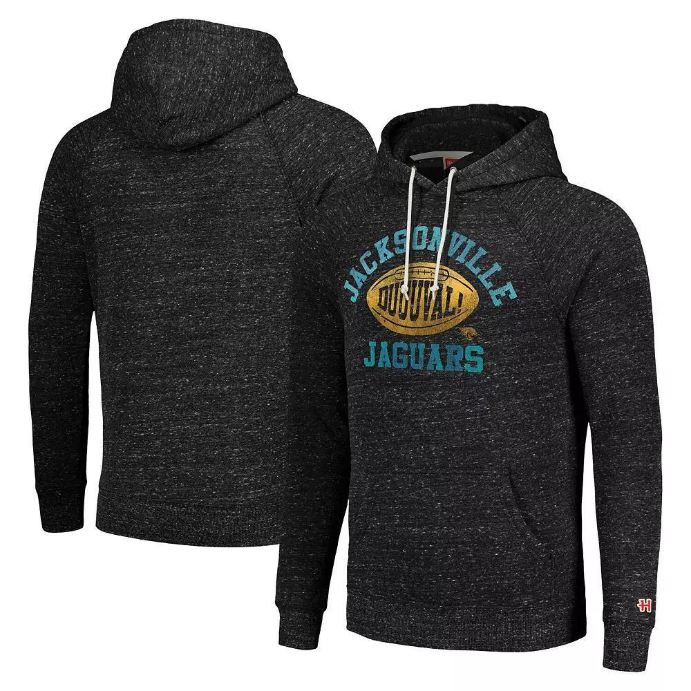 Men's Homage Heather Charcoal Jacksonville Jaguars Duuuval! Hyperlocal Tri-Blend Raglan Pullover Hoodie, Adult Unisex,  Product Image