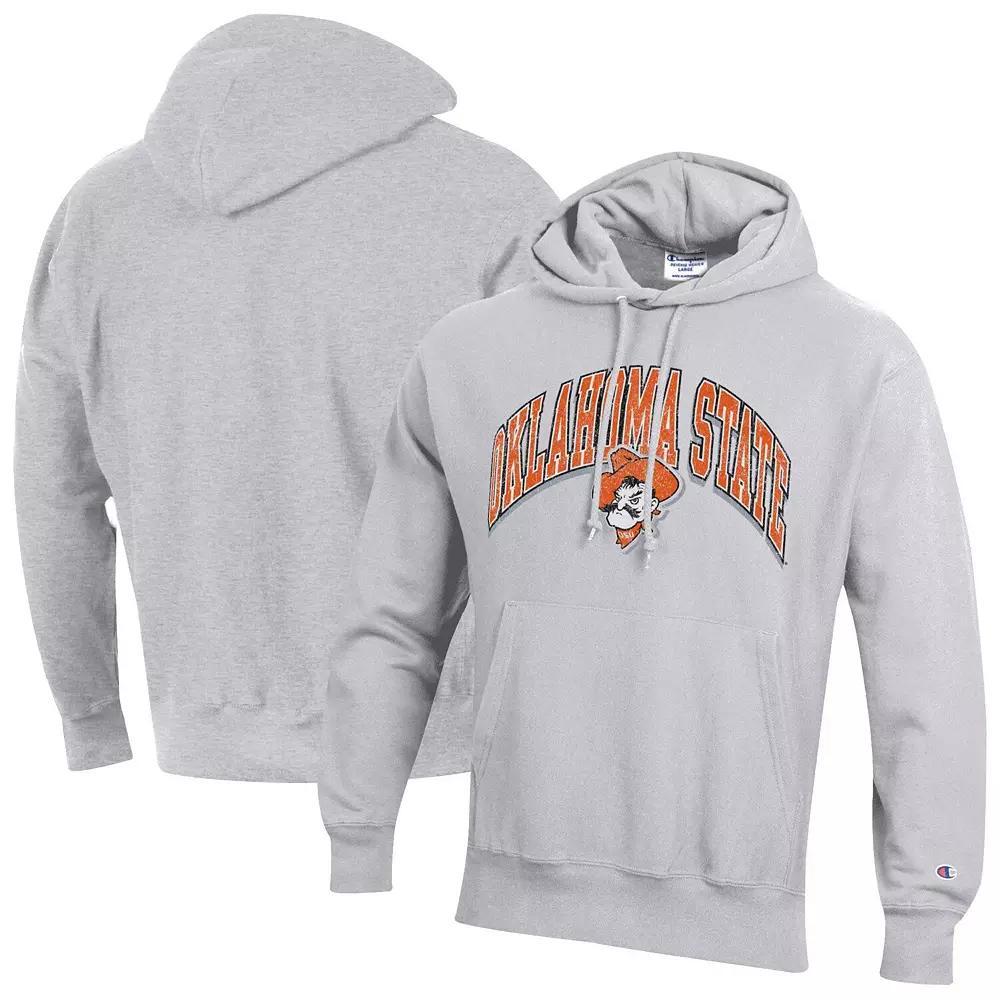Men's Champion Gray Oklahoma State Cowboys Vault Late Night Reverse Weave Pullover Hoodie, Size: Medium, Grey Product Image