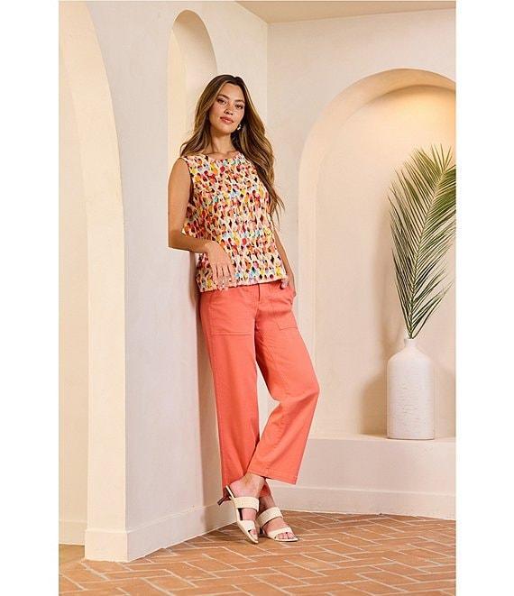 Liverpool Los Angeles Twill Wide Leg Cropped Cargo Pants Product Image