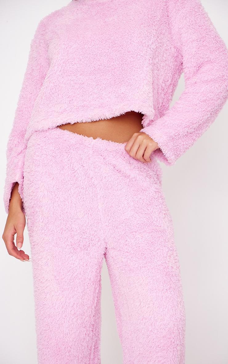 Pink Cosy Fleece Wide Leg Pj Pants Product Image