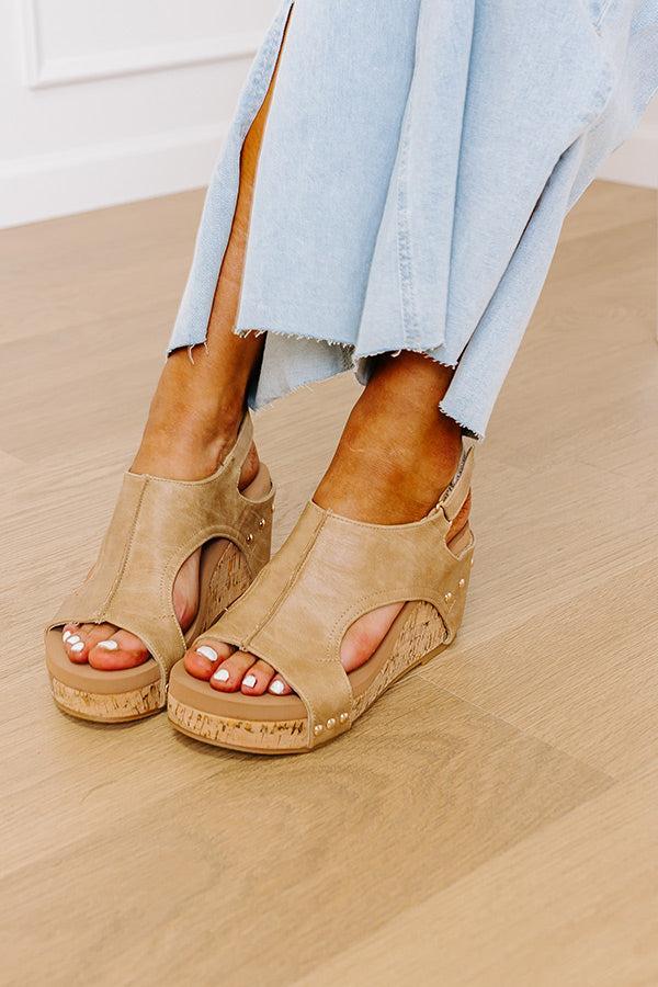 The Blair Faux Leather Wedge in Tan Product Image