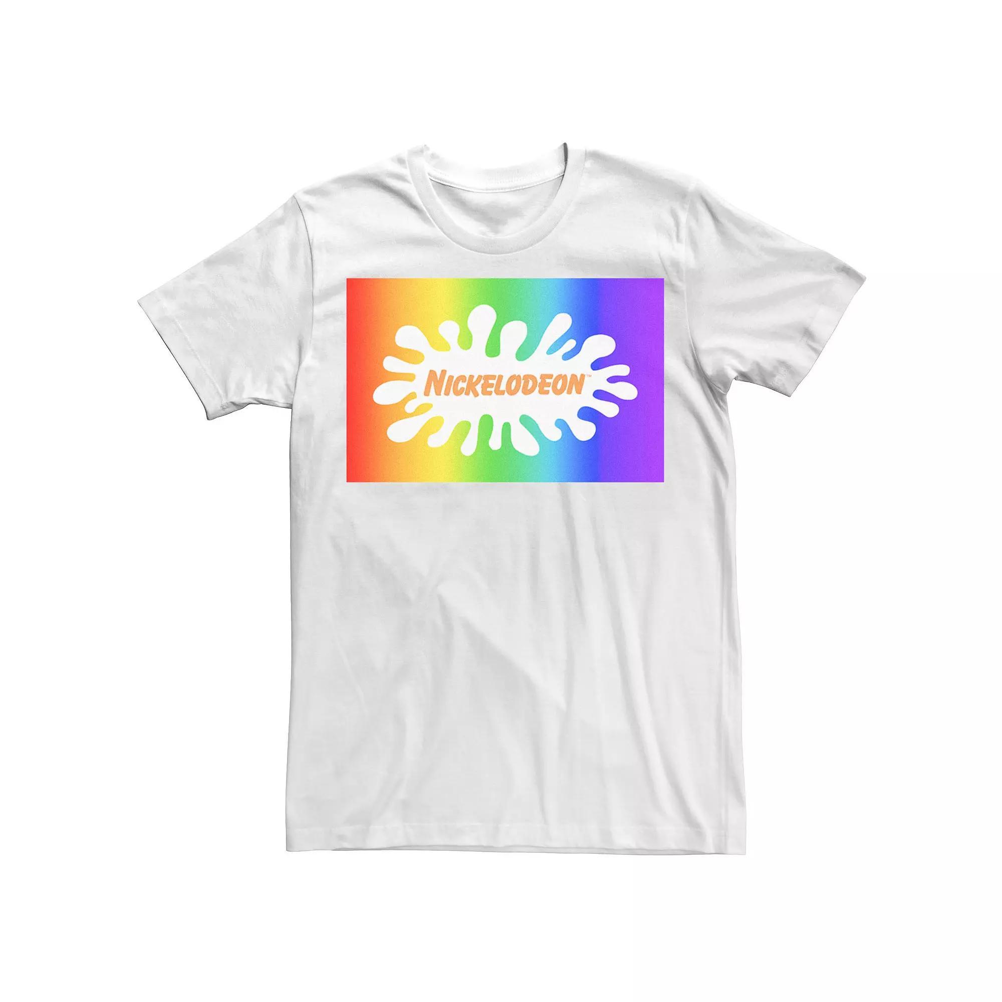 Adult Nickelodeon Pride Rainbow Gradient Logo Tee, Men's, Size: Small, White Product Image