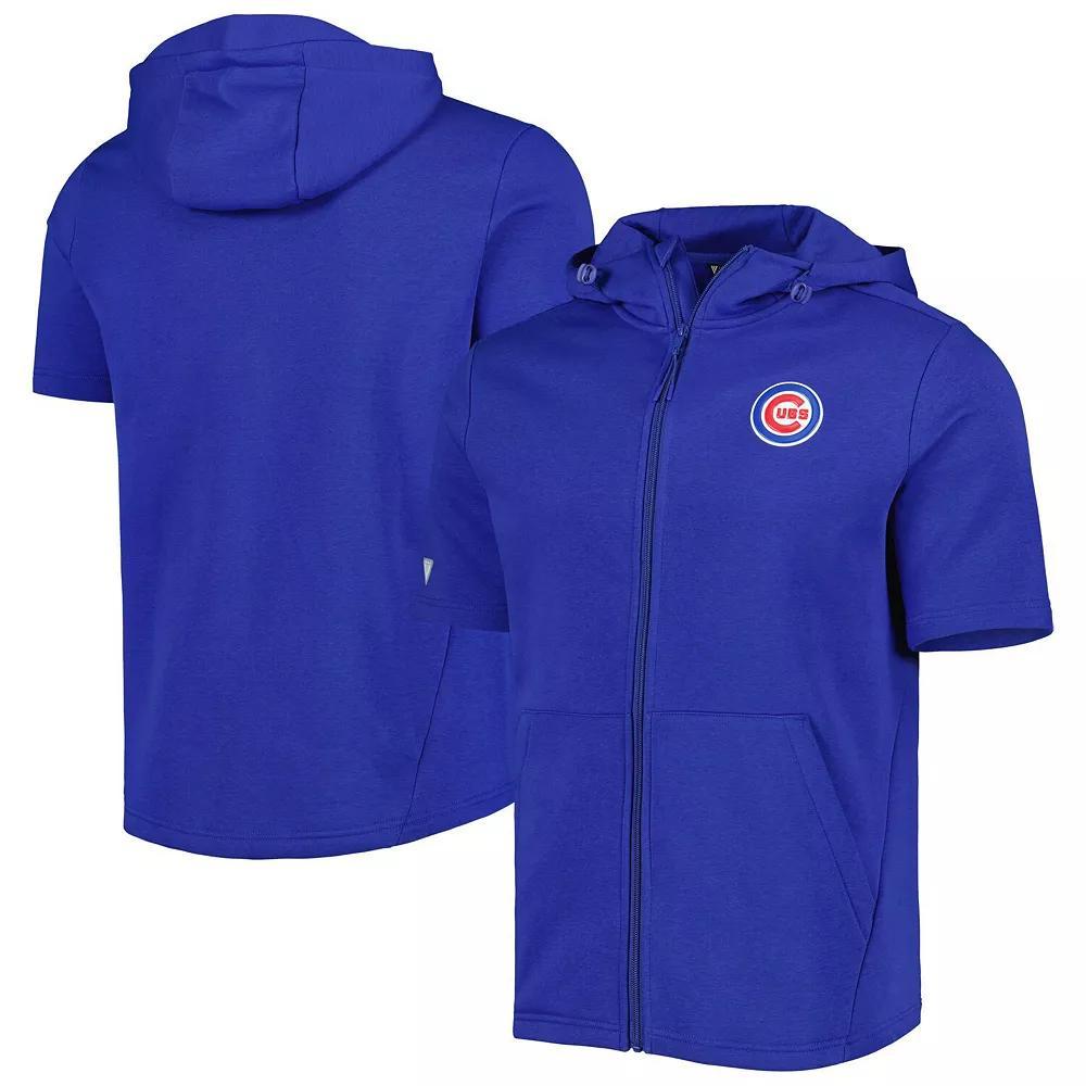 Men's Levelwear Royal Chicago Cubs Recruit Full-Zip Short Sleeve Hoodie, Size: Medium, Blue Product Image