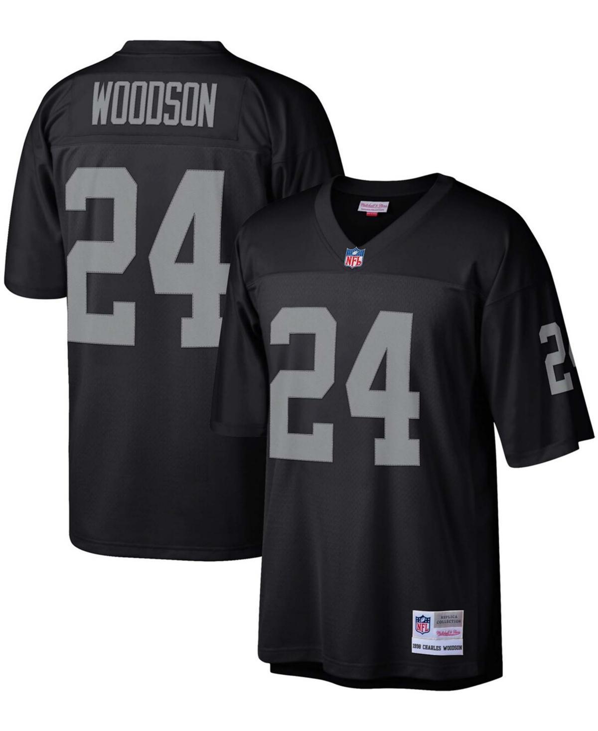 Mens Mitchell & Ness Charles Woodson Black Las Vegas Raiders Legacy Replica Jersey Product Image