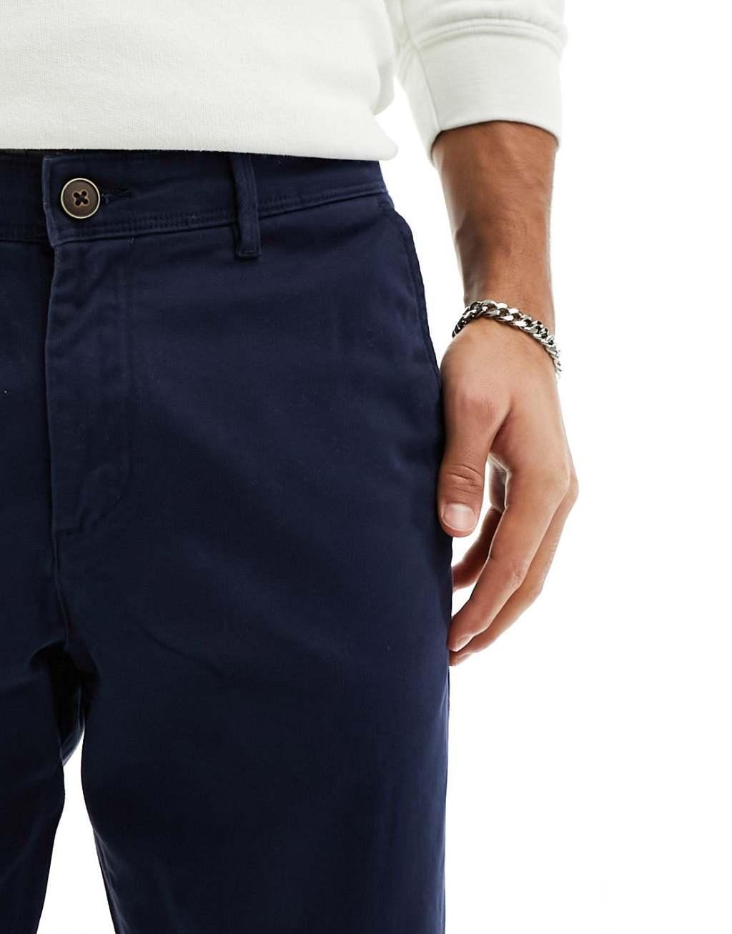 Jack & Jones Intelligence slim fit chinos in navy  Product Image