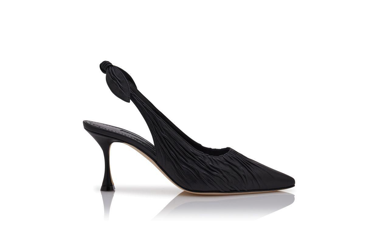 PELAGALO Black Nappa Leather Slingback Pumps Product Image