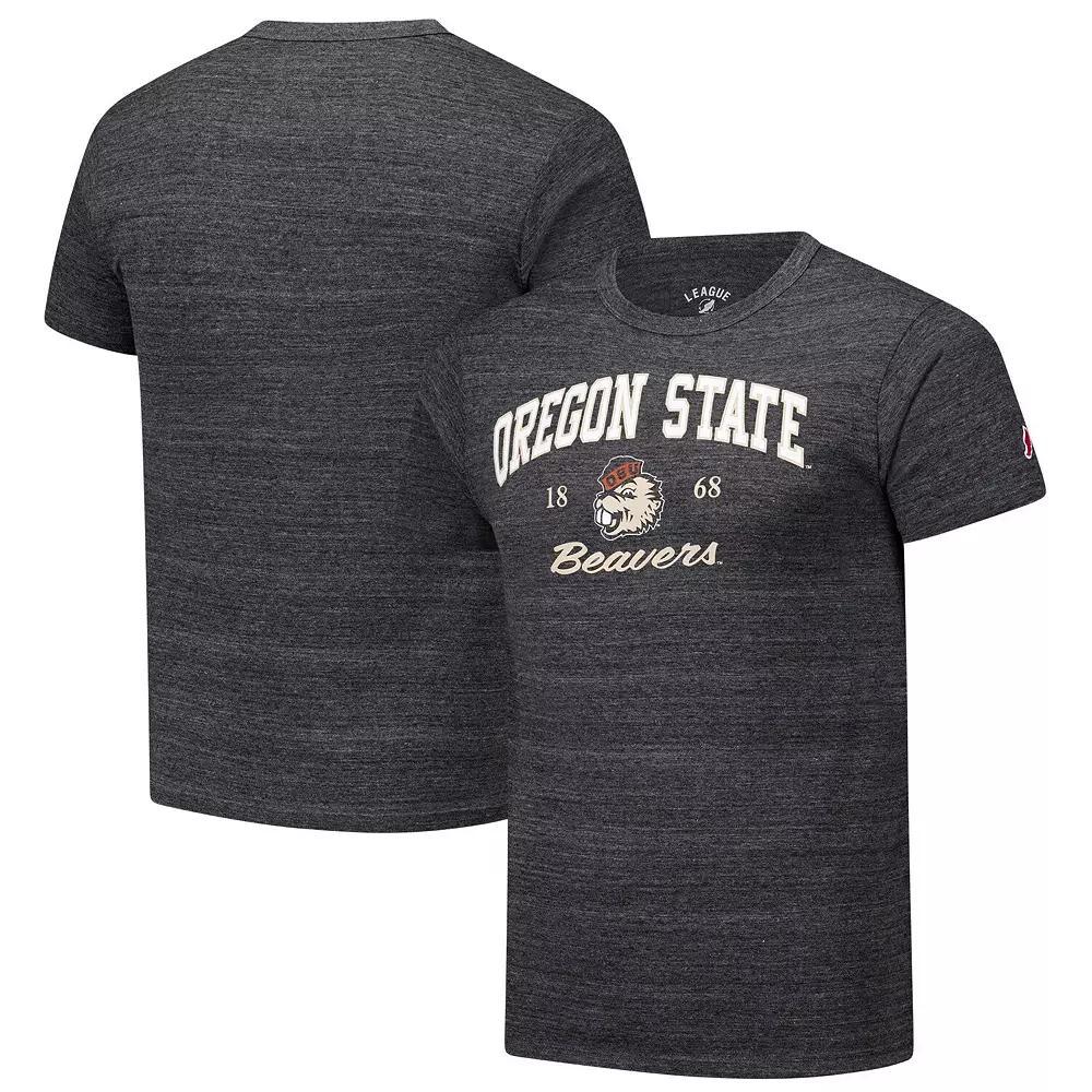 Men's League Collegiate Wear Charcoal Oregon State Beavers Arch Script Victory Falls Tri-Blend T-Shirt,  Product Image