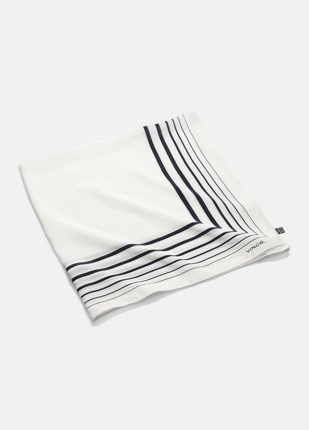 Geo-Striped Cotton-Silk Square Scarf Product Image