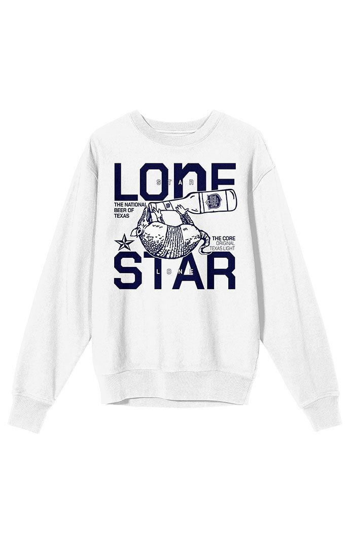 Men's Lone Star Beer Armadillo Drinking Long Sleeve Graphic Tee, Size: XXL, White Product Image