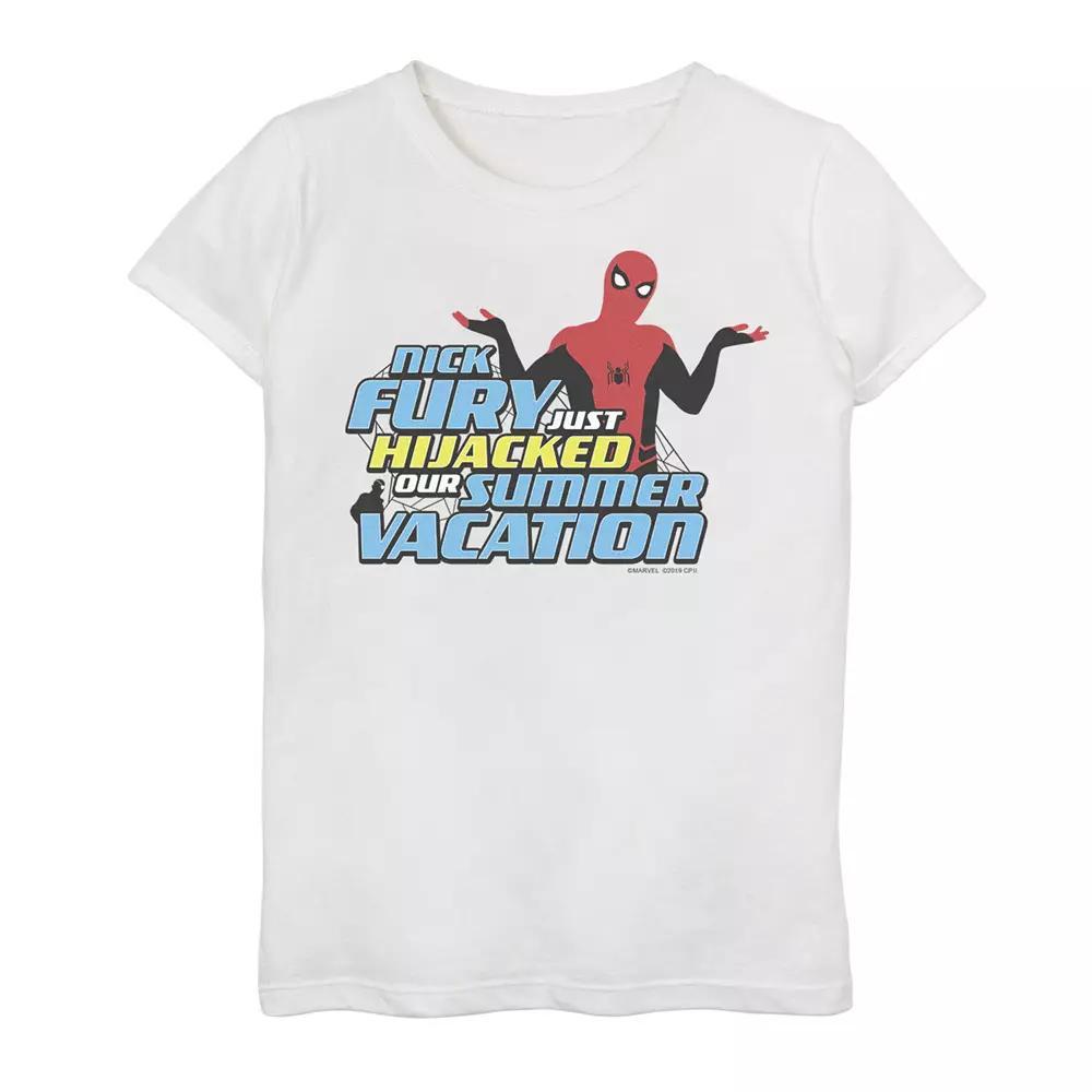 Girls 7-16 Marvel Spider-Man Far From Home Hijacked Summer Portrait Graphic Tee, Girl's,  Product Image