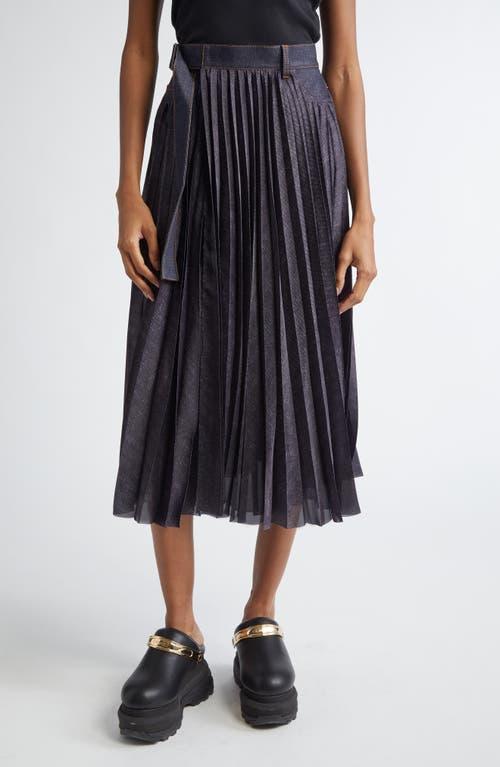 SACAI Denim Mix Skirt In Blue Product Image