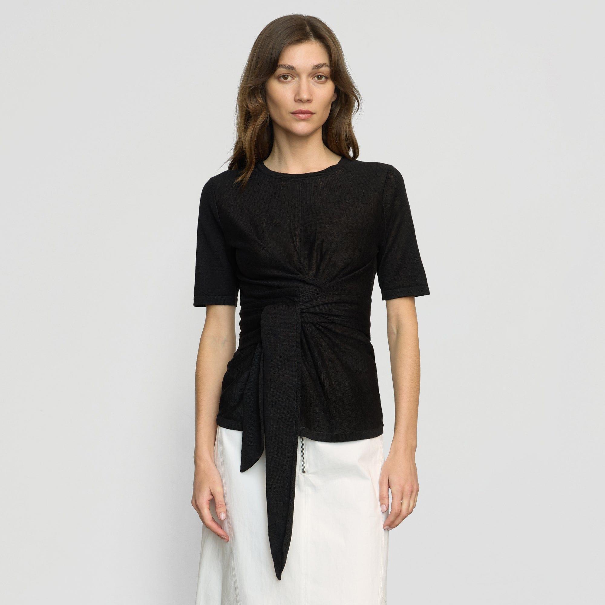 Lark Tie-Front Linen Sweater Product Image