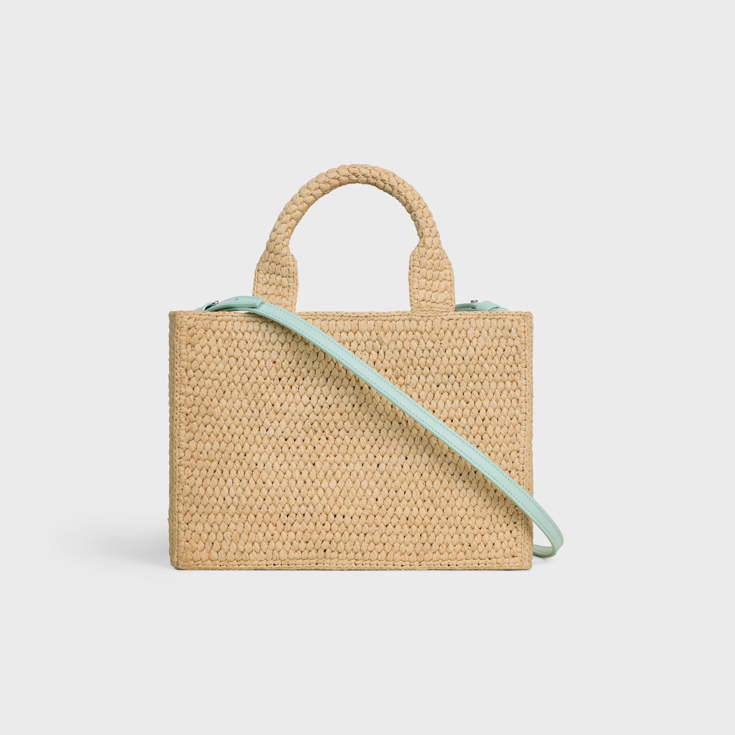 SMALL CABAS THAIS IN Raffia and calfskin Product Image