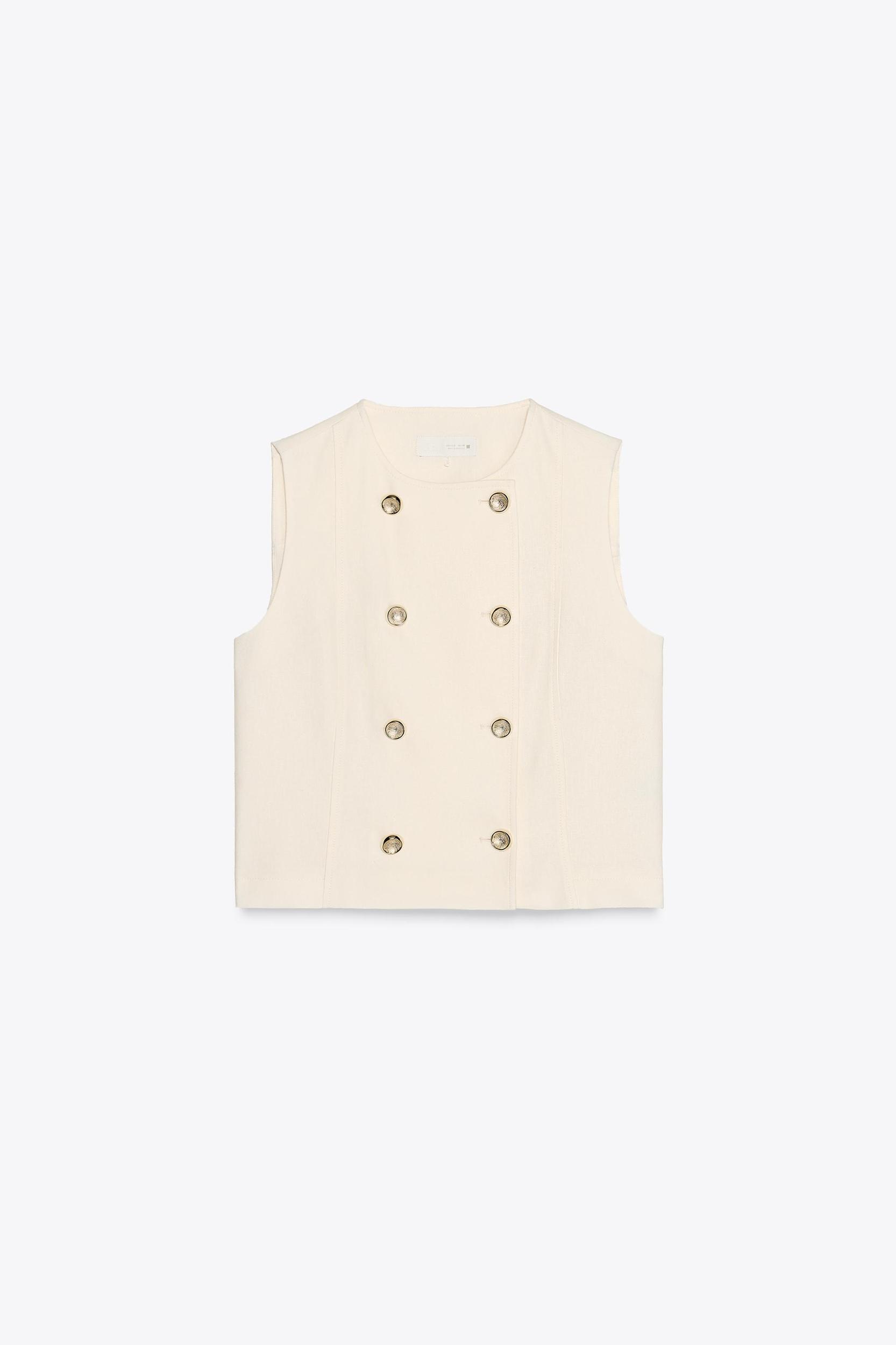 LINEN DOUBLE BREASTED VEST Product Image