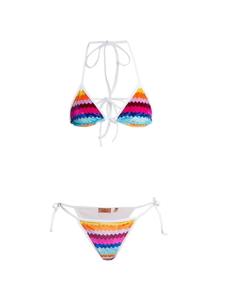 Womens Zigzag Velvet String Bikini Product Image