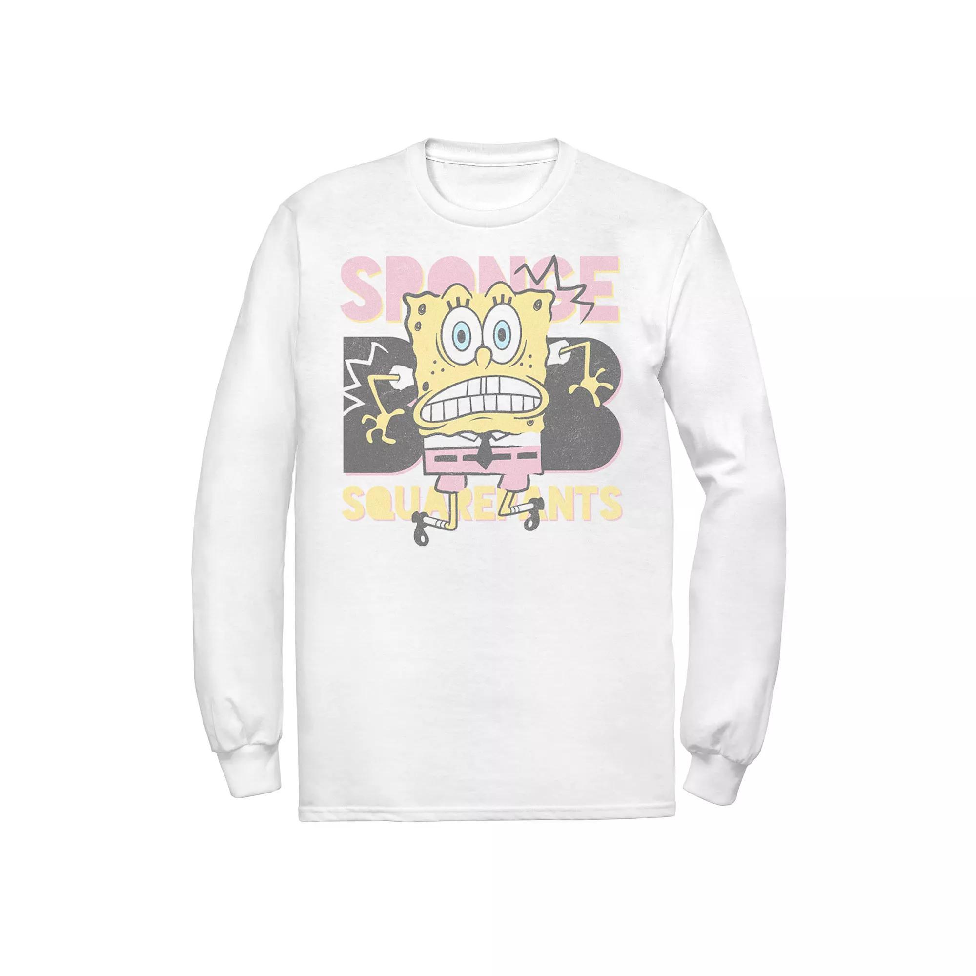 Men's SpongeBob SquarePants Scared Sponge Tee, Size: XL, White Product Image