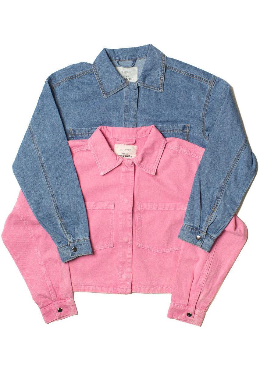 Cropped Denim Overshirt Product Image