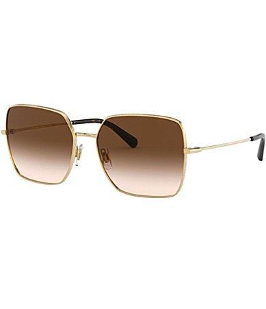 DOLCE & GABBANA 57mm Gradient Square Sunglasses In Gold/ Brown Gradient Product Image