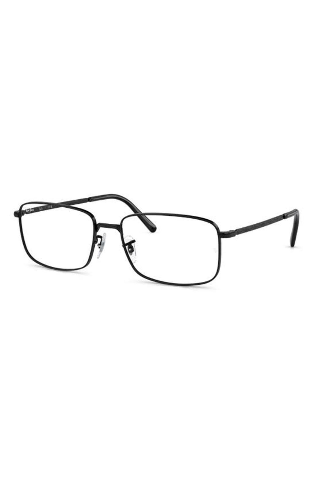 RAY BAN 57mm Rectangular Optical Glasses In Black Product Image