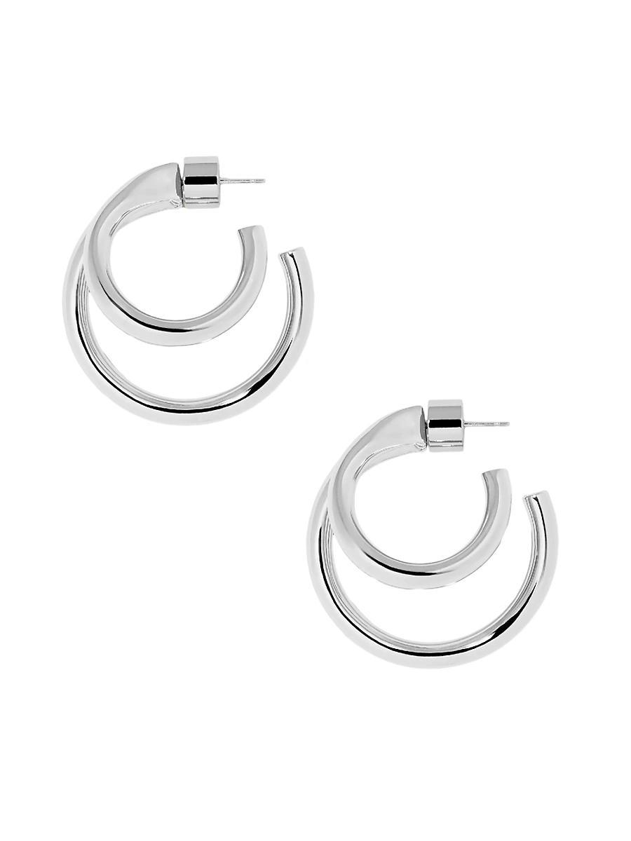 Womens Double Lilly Hoop Earrings/10MM x 29MM Product Image