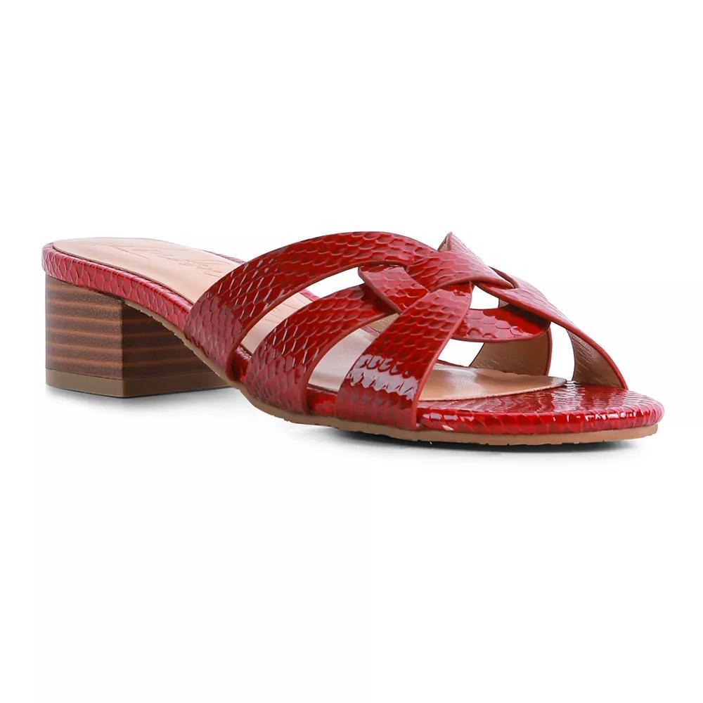 London Rag Sonnet Womens Heeled Slide Sandals Red Product Image