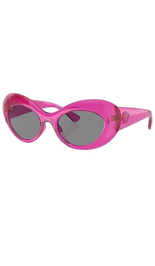 VERSACE Oval Sunglasses in Pink Product Image