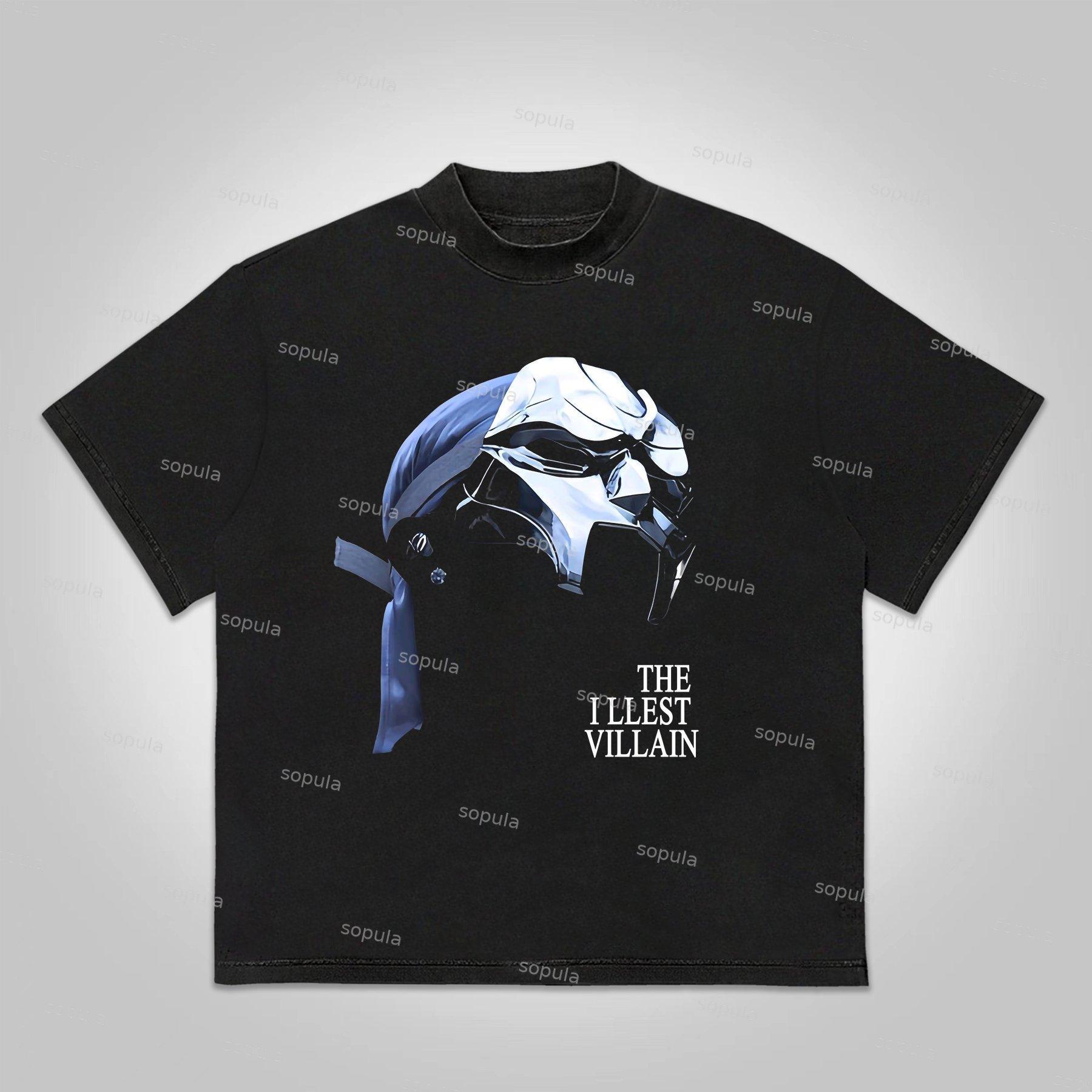 Sopula Vintage The Illest Villain Mf Doom Graphic Print Cotton T-Shirt Product Image