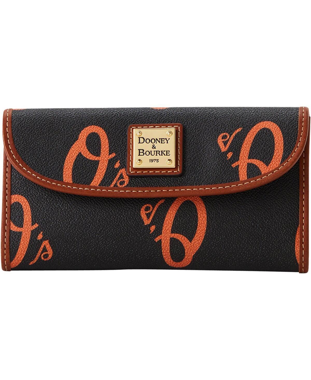 Dooney & Bourke Womens MLB Orioles Continental Coated Cotton Clutch in Black Product Image