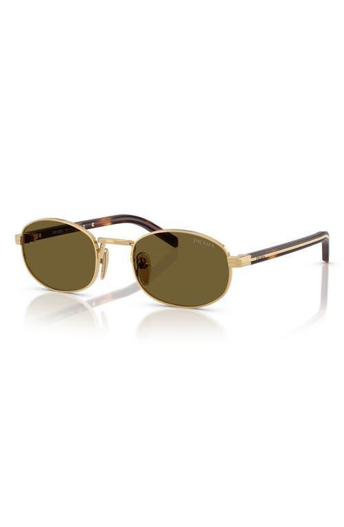 PRADA 52mm Oval Sunglasses In Gold Product Image