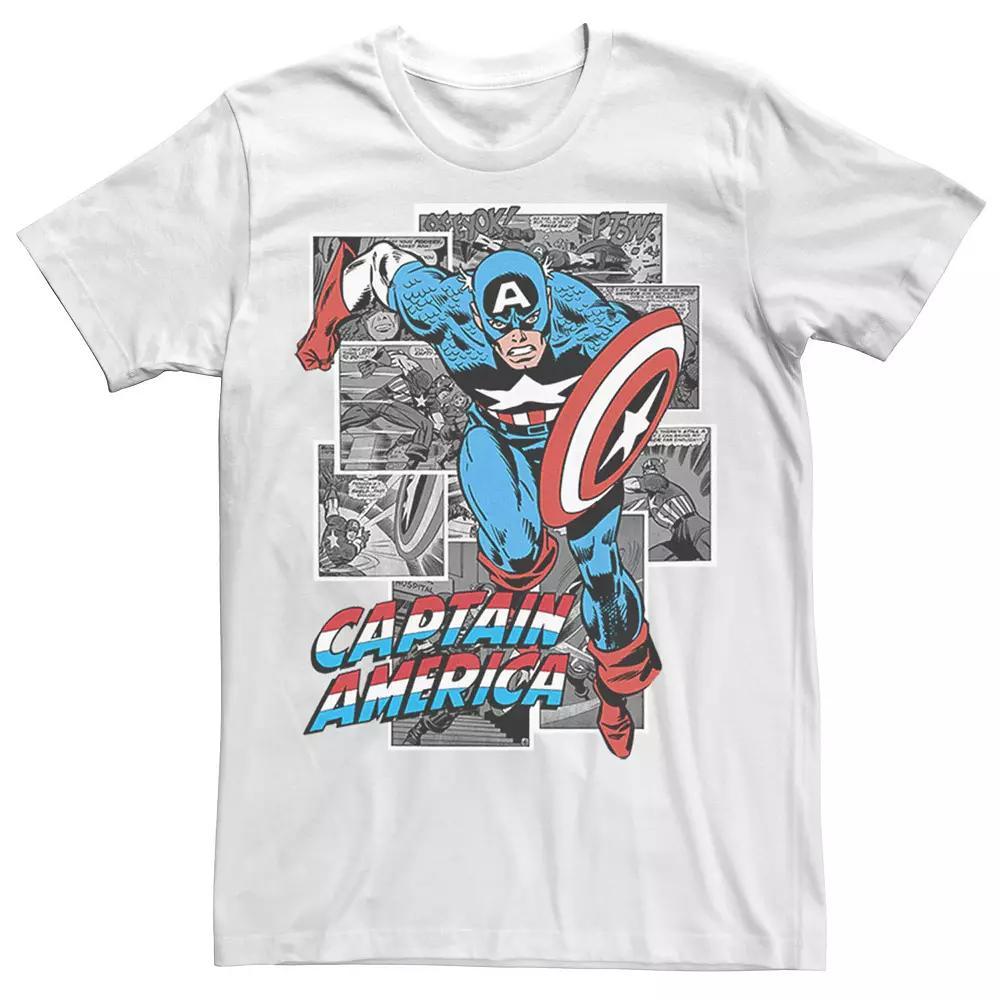 Men's Marvel Avengers Captain American Comic Panel Portrait Tee,  Product Image