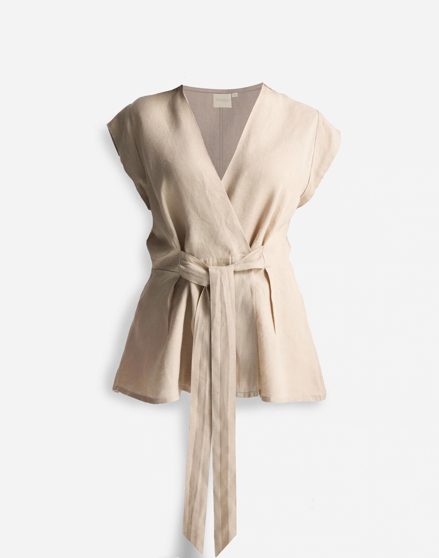 Reistor® Power Moves Hemp Short Sleeve Top in Neutral Beige Product Image